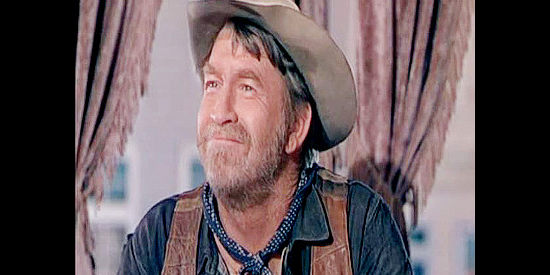 Chill Wills as Dallas, the cattle drive cook who gets a helping hand, at first reluctantly, from young Chester in Cattle Drive (1951)
