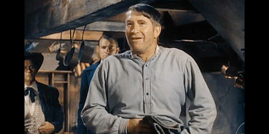 Chill Wills as Hogger McCoy, Loomis's engineer, eager to watch his boss 'duel' Kirby Morrow in Rock Island Trail (1950)