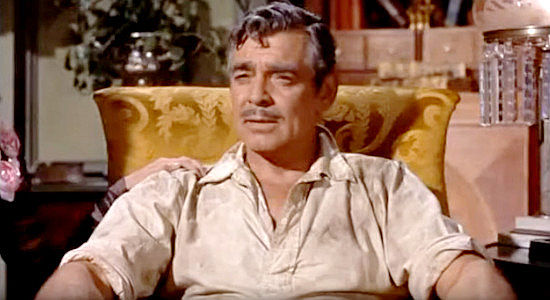 Clark Gable as Hamish Bond, coming clean about his slave-trading past in Band of Angels (1957)