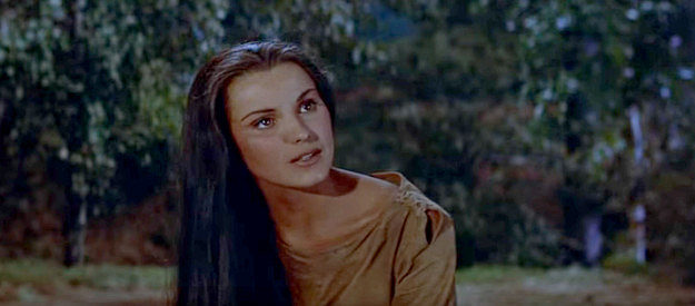 Debra Paget as the captured Native American woman Charlie claims in The Last Hunt (1956)