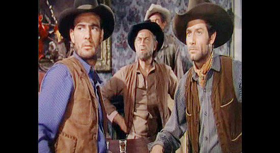 Dennis Weaver as Jim Clements, John McIntire as father John and Richard Garland as brother Joe, relatives who help John Wesley when he's in trouble in The Lawless Breed (1953)