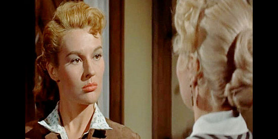 Dianne Foster as Judith Wilkison, showing contempt over her mother's cheating ways in The Violent Men (1955)