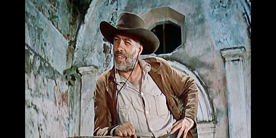 Edward Platt as Sam Grypton, a man who runs a hideout for fast guns ducking the law in The Last of the Fast Guns (1958)