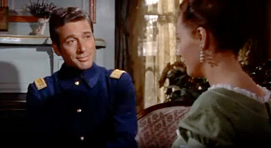 Efrem Zimbalist Jr. as Lt. Ethan Sears, a Union officer smitten with Amantha in Band of Angels (1957)