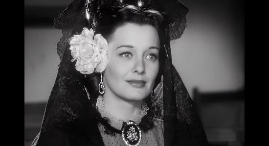 Ellen Drew as Sofia de Peralta-Reavis, the young woman lifted from poverty to the position of baroness by James Reavis in The Baron of Arizona (1950)