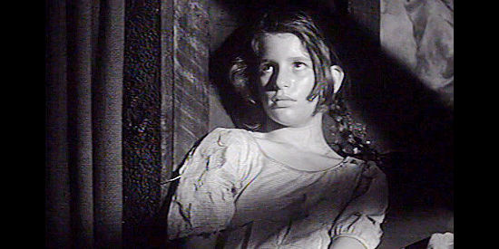 Ellen Hope as the frightened orpahn Kallen and Hamish find after an Apache raid in The Ride Back (1957)