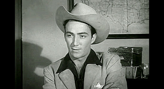 Faron Young as Marshal Faron Young, a brash young lawman out to restore rightful ownership of land claimed by Angus McKane in Raiders of Old California (1957)