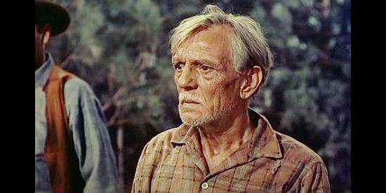 Francis McDonald as Uncle Tip Alden, worried about Indian trouble in Pawnee (1957)