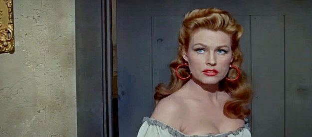Gale Robbins as Kate Clark, Quantrill's much abused lady friend in Quantrill's Raiders (1958)