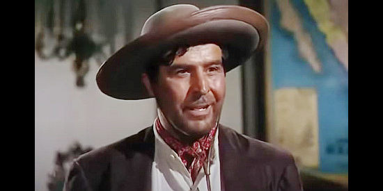 George J. Lewis as Lt. Sanchez, one of Calleja's loyal officers in Border River (1954)