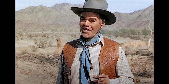 George Mathews as stage driver O'Rattigan, trying to fool the Indians in Last of the Comanches (1952)