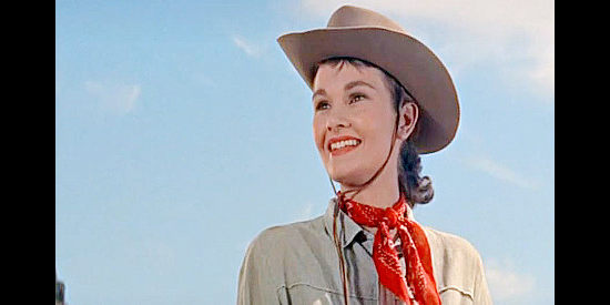Gloria Talbott as Sandy, the girl who has idolized John Cord since she was young and now loves him in Cattle Empire (1958)
