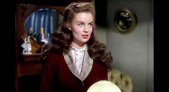 Helena Carter as Welcome Alison, the Englishwoman who speaks French and finds herself accompanying The Pathfinder (1952)