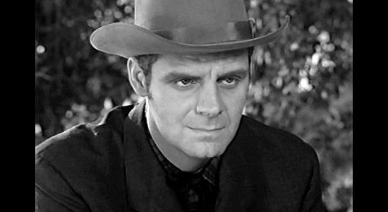 Herbert Patterson as Gray Arnett, a railroad man with a scheme to gain control of all the land around Pembroke in The Peacemaker (1956)