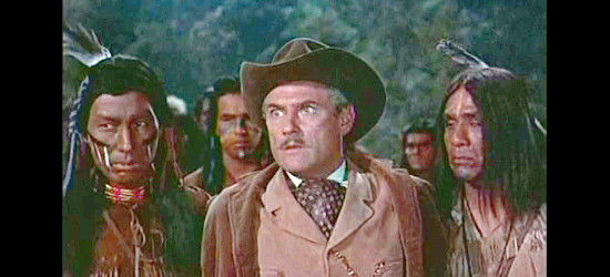 Herbert Rudley, in trouble with the Indians who promised his safe passage in Raw Edge (1956)