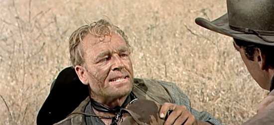 James Millican as Bud Purvis, the aging gunman who makes Alec Longmire vow to change his ways in Red Sundown (1956)