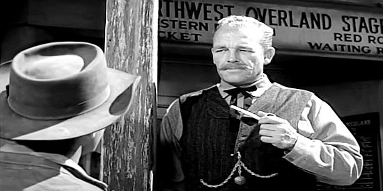James Millican as Luke Bowen, the stage superintendent who takes a chance on Jess Harper in The Silver Whip (1953)