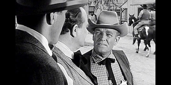 James Millican as Marshal Bat Davis, disagreeing with members of his town council in Top Gun (1955)