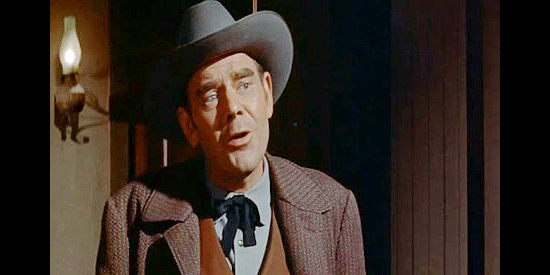 James Westerfield as Sheriff Magruder, a lawman unlikely to side against the Anchor Ranch in any dispute in The Violent Men (1955)