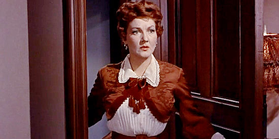 Jean Parker as Cora Dean, the rancher's wife who hasn't exactly been faithful to the rancher in A Lawless Street (1955)