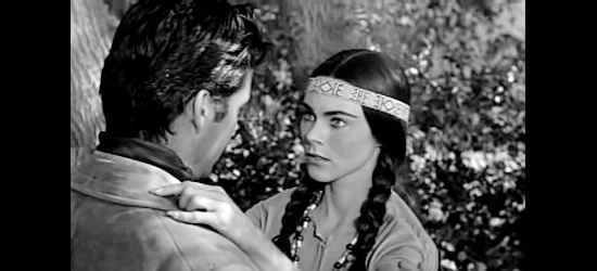 Joanne Gilbert as Pretty Willow with Rory Calhoun as Tate in Ride Out for Revenge (1957)
