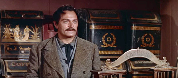 Joe DeSantis as Ed Black, the man who buys buffalo hides and sells supplies to the hunters in The Last Hunt (1956)