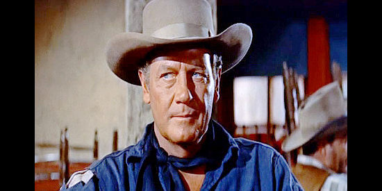 Joel McCrea as John Cord, a man who reluctantly agrees to drive an old enemy's cattle to market in Cattle Empire (1958)