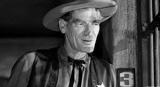 John Dierkes as Sheriff Davis, the man holding Wes Anderson in his jail when the lynch mob shows up in The Moonlighter (1953)