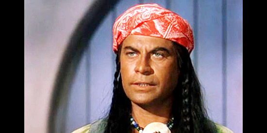 John Hodiak as Cochise, favoring peace with the whites but unsure his people will agree in Conquest of Cochise (1953)