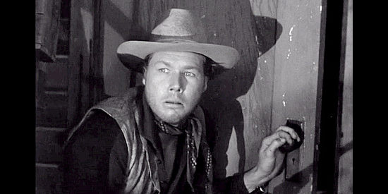 John Smith as Wesley Mason, the ex-Confederate who killed Petey WIlloughby in Rebel in Town (1956)