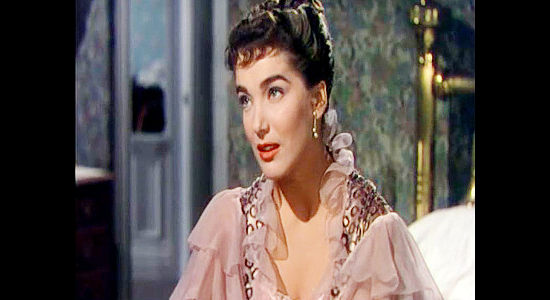 Julie Adams as Rosie, the saloon girl smitten with John Wesley Hardin if not his dreams in The Lawless Breed (1953)