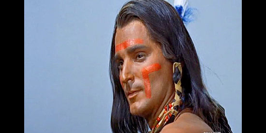 Keith Larsen as Flying Hawk, Crazy Horse's relative and partner in battle in Chief Crazy Horse (1955)