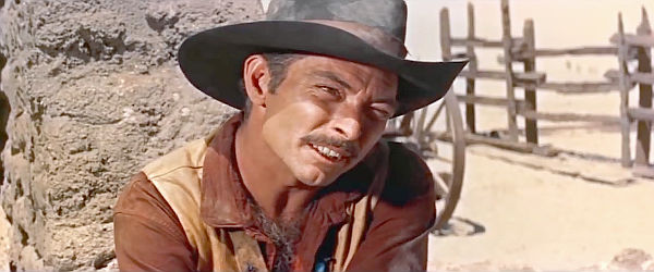 Lee Van Cleef as Frank, brother of the man Ben Brigade is taking in to face justice in Ride Lonesome (1959)