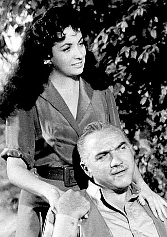 Linda Cristal as Maria O'Reilly with Lorne Greene as King O'Rieilly in Last of the Fast Guns (1959)