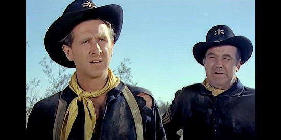 Lloyd Bridges as Jim Starbuck with Broderick Crawford as Sgt. Matt Tainor in Last of the Comanches (1952)