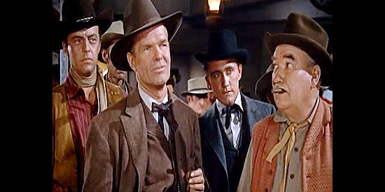 Louis Jean Heydt (second from left) as Paul Evans, Mayor Turlock's political opponent in The Boy from Oklahoma (1954)