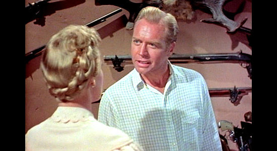 Lyle Bettger as Reece Kilgore, letting his wife know her safety isn't a top priority in The Lone Ranger (1956)