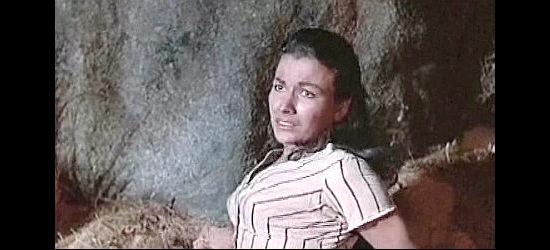 Mara Corday as Paca, her husband dead and free to be claimed by another man under Montgomery's law in Raw Edge (1956)