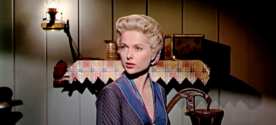 Martha Hyer as Caroline Murphy, a sheriff's daughter doubtful of Longmire's loyalty in Red Sundown (1956)