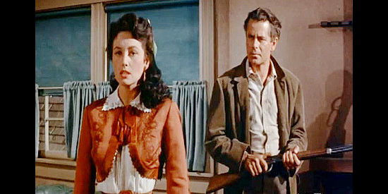 May Wynn as Caroline Vail issuing an ultimatum to John Parris (Glenn Ford) in The Violent Men (1955)