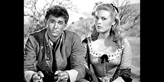 Michael Landon as Tom Dooley and Jo Morrow as Laura Foster, on their way to see a preacher in The Legend of Tom Dooley (1959)
