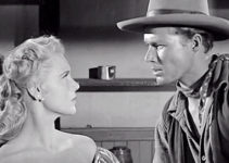 John Smith as Duff Dailey with Barbara Leighton (Marian Carr), the girl he plans to marry in Ghost Town (1955)