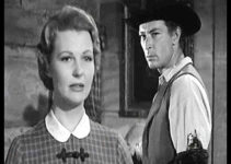 Mary Castle as Louise McCord and Lee Van Cleef as Steve Margolis in The Last Stagecoach West (1957)