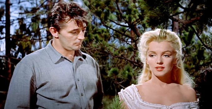 Robert Michum as Matt Calder and Marilyn Monroe as Kay in River of No Return (1954)