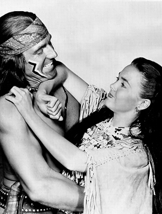 Rex Reason as Naiche with Barbara Rush as Oona in Taza, Son of Cochise (1953)