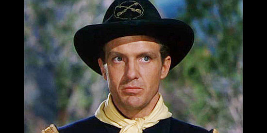 Robert Stack as Maj. Tom Burke, sent West to negotiate peace with Cochise in Conquest of Cochise (1953)