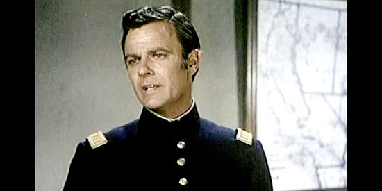 Robert Sterling as Capt. Lee Whitlock, the new commander at Fort Union in Column South (1953)