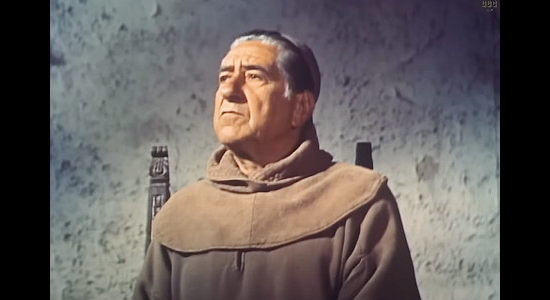 Robert Warwick as the padre, trying to find a peaceful resolution to the land disputes in Passion (1954)