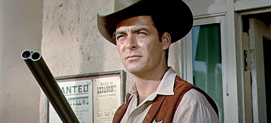 Rory Calhoun as Alec Longmire, serving as deputy in Durango in Red Sundown (1956)