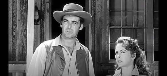 Rory Calhoun as Utah Blaine with Susan Cummings as Angie Kinyon in Utah Blaine (1957)
